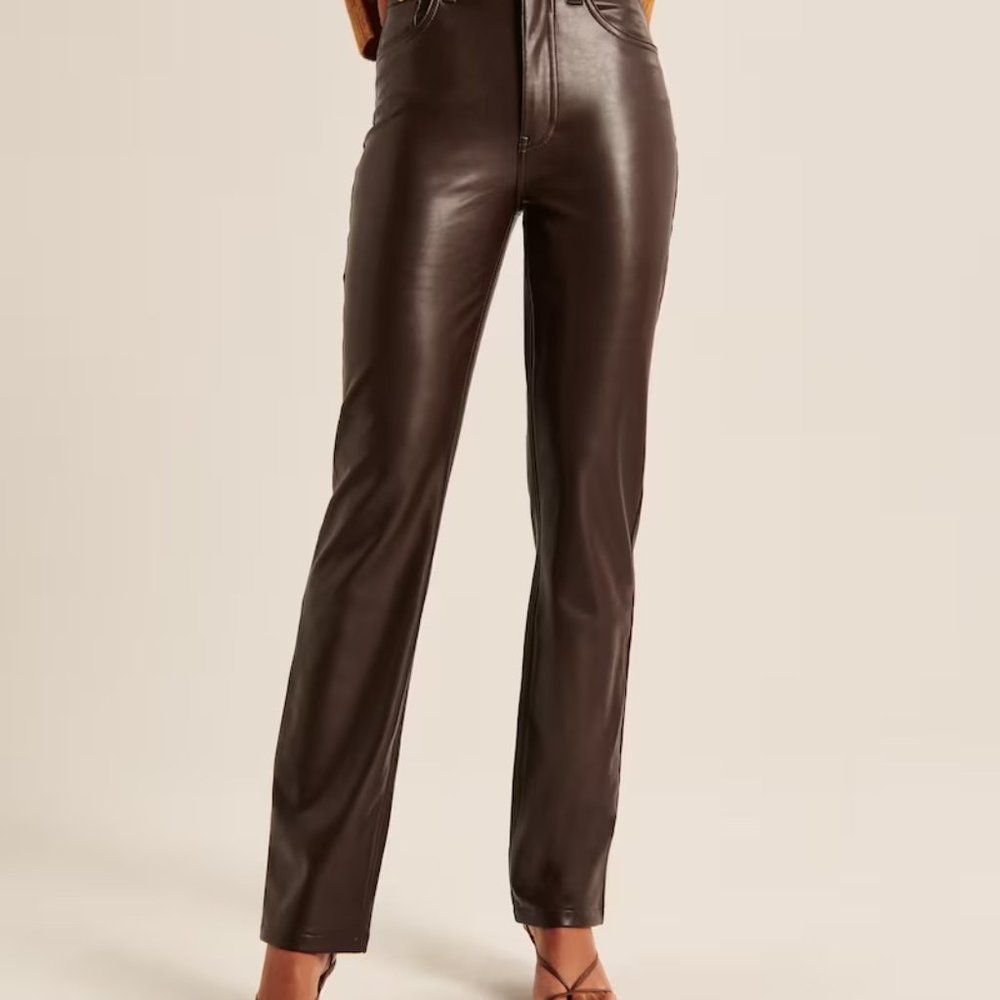 Abercrombie & Fitch Brown Vegan Leather Pants - NWT! Perfect condition